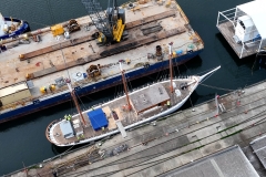 The Alma Doepel with all 3 masts installed