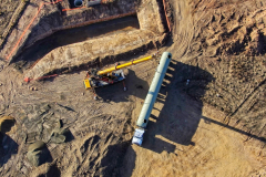 The tank arriving on site