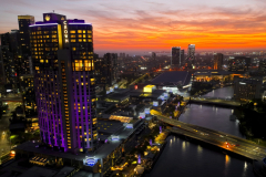 Crown Casino in purple