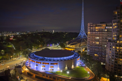 Hamer Hall & Art centre spire at night